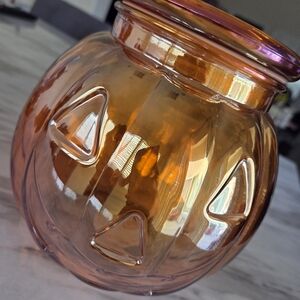 Orange Glass Pumpkin Jar